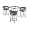 Armen Living Naomi and Lorin 4-Piece Counter Height Dining Set in Brushed Stainless Steel and Gray Faux Leather SETNMLRGRBS4 - alternate 1